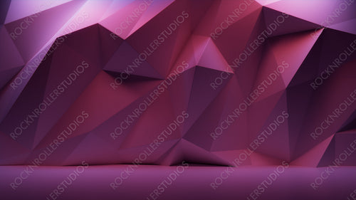 Purple 3D Geometric Wall. Contemporary Interior Design Background.