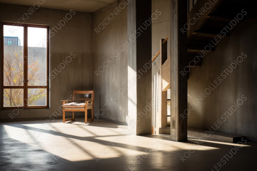 Minimal Room. Contemporary Interior Design Background. Generative AI.