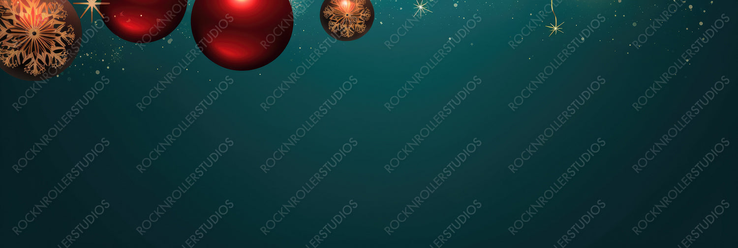 Beautiful Christmas Balls Banner with Text Space