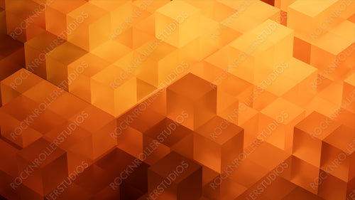 Precisely Constructed Translucent Blocks. Orange and Yellow, Contemporary Tech Wallpaper. 3D Render.