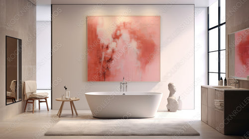 Stylish Bathroom. Artistic Interior Design Background. Generative AI.