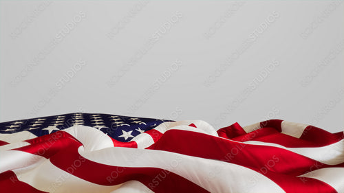 Memorial Day Banner. Premium Holiday Background featuring USA Flag Isolated on White with Copy-Space.