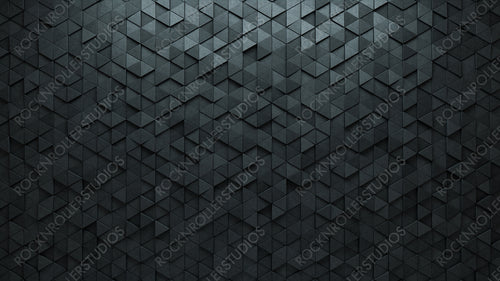 Semigloss Tiles arranged to create a 3D wall. Triangular, Concrete Background formed from Futuristic blocks. 3D Render
