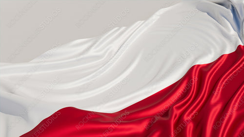 Flag of Poland on a White surface. Euro 2020 Football Background.