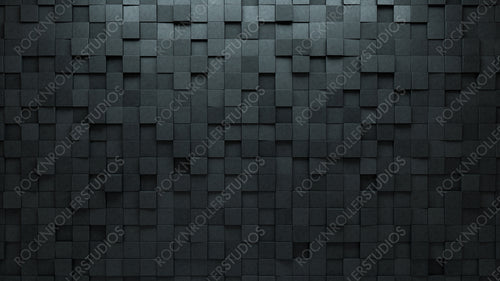 Futuristic, Concrete Wall background with tiles. Square, tile Wallpaper with Polished, 3D blocks. 3D Render