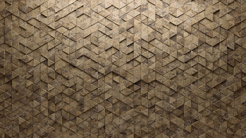Natural Stone, Textured Wall background with tiles. Polished, tile Wallpaper with 3D, Triangular blocks. 3D Render