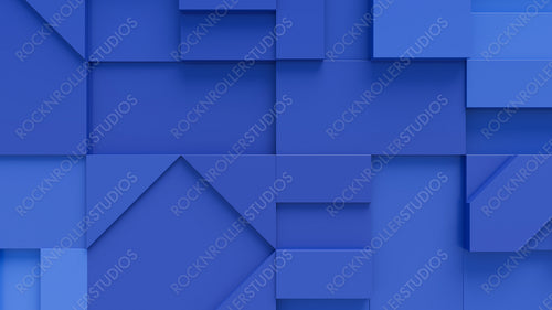 Blue 3D Blocks arranged to create an abstract Tech wallpaper. 3D Render .
