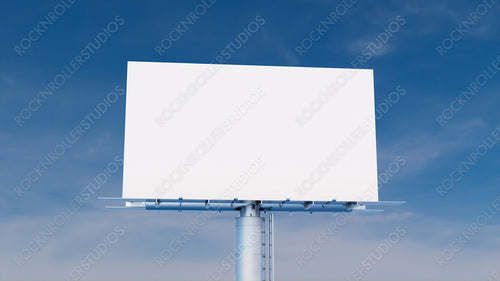 Commercial Billboard. Blank Outdoor Sign against a Hazy Afternoon Sky. Mockup Template.