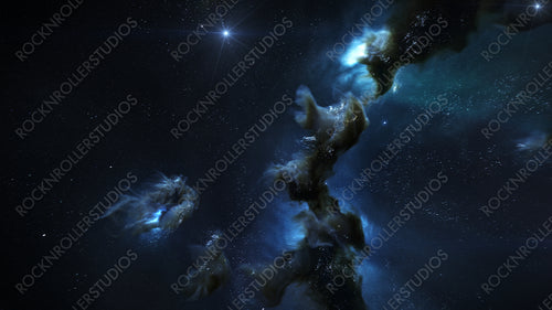 Blue nebula clouds animation