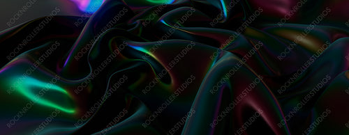 Colorful Surface with Undulations and Swirls. Dark Luxury Banner.