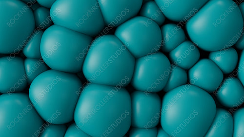 Teal 3D Balloons squash together to make a Colorful abstract wallpaper. 3D Render.