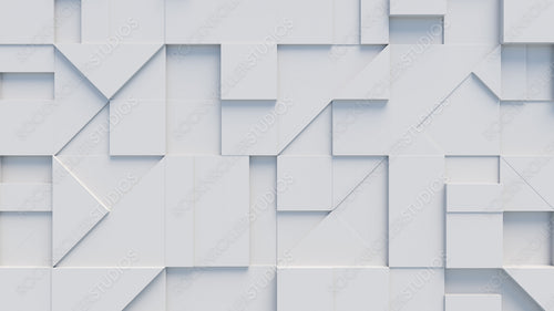 Abstract background formed from White 3D Blocks. Tech 3D Render .