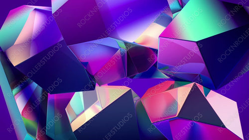 3D spinning shapes, animated background. Seamless Loop.