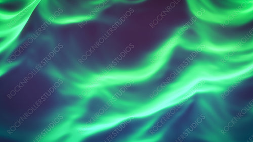Abstract green light waves, animated background