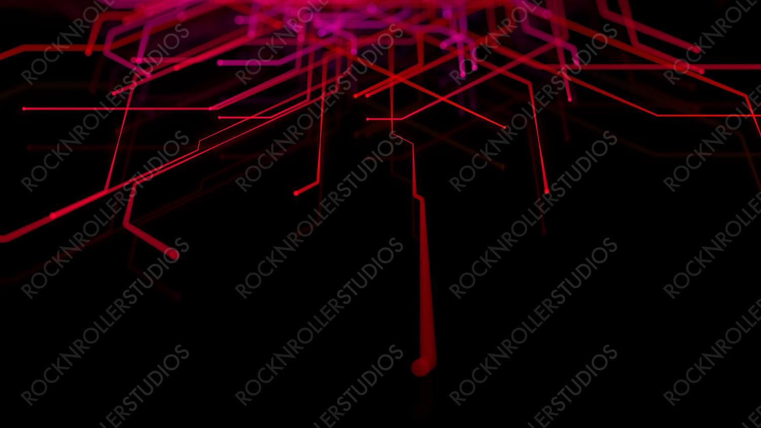 Red and Pink Digital Lines form a Futuristic Technical Mesh. Cyberspace Concept with copy-space.
