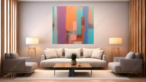 Contemporary Interior Design Background. Artistic Room. Generative AI.