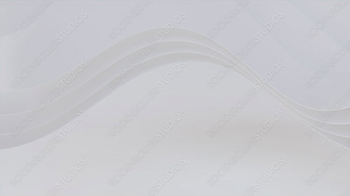 White 3D Waves form a Light abstract background. 3D Render with copy-space.