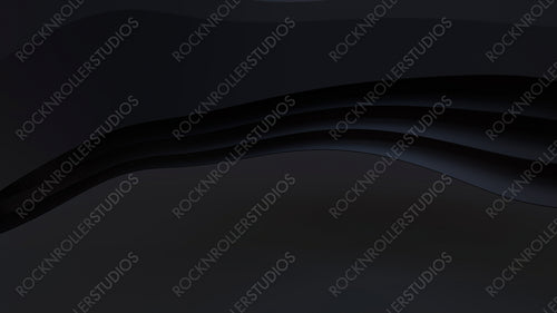 Black 3D Ribbons arranged to create a Dark abstract background. 3D Render with copy-space.