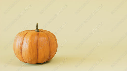 Seasonal background Wallpaper with copy-space. Pumpkin on Pale Yellow color. Fall Concept.
