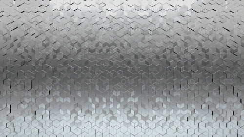 Glossy Tiles arranged to create a 3D wall. Diamond Shaped, Silver Background formed from Luxurious blocks. 3D Render