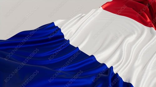 Flag of France on a White surface. Euro 2020 Football Background.