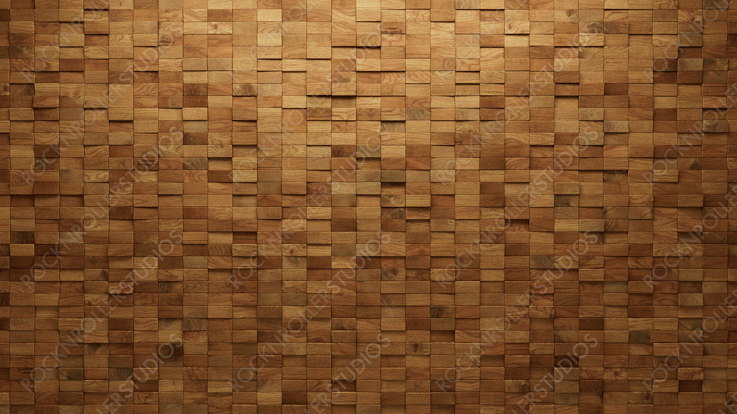 3D, Soft sheen Mosaic Tiles arranged in the shape of a wall. Wood, Timber, Blocks stacked to create a Rectangular block background. 3D Render