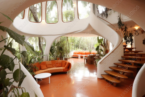 Contemporary Interior Design Background. modern Staircase. Generative AI.