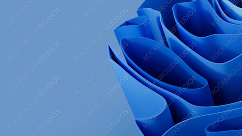 Abstract wallpaper created from Blue 3D Undulating lines. Colorful 3D Render with copy-space.