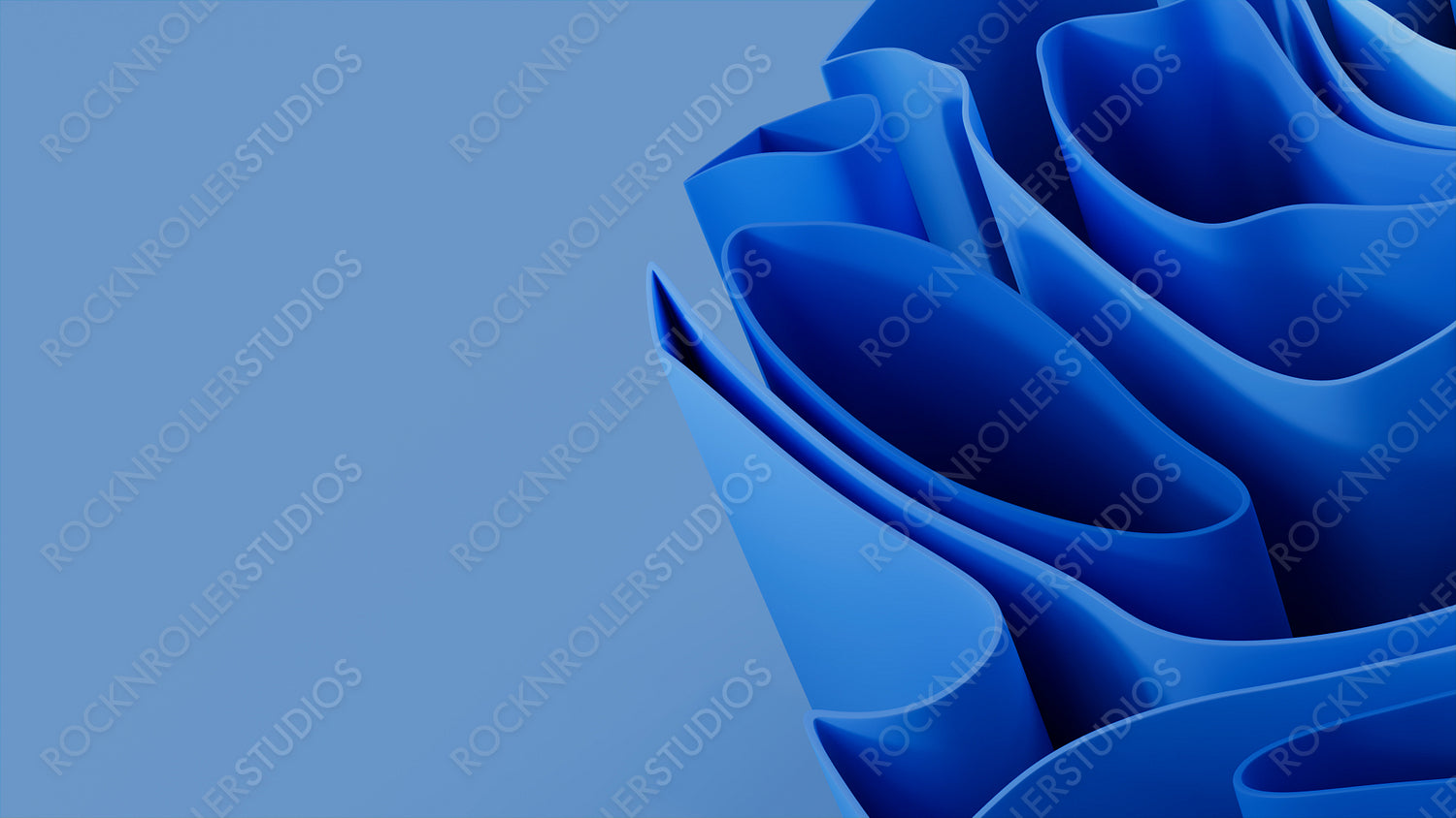 Abstract wallpaper created from Blue 3D Undulating lines. Colorful 3D Render with copy-space.