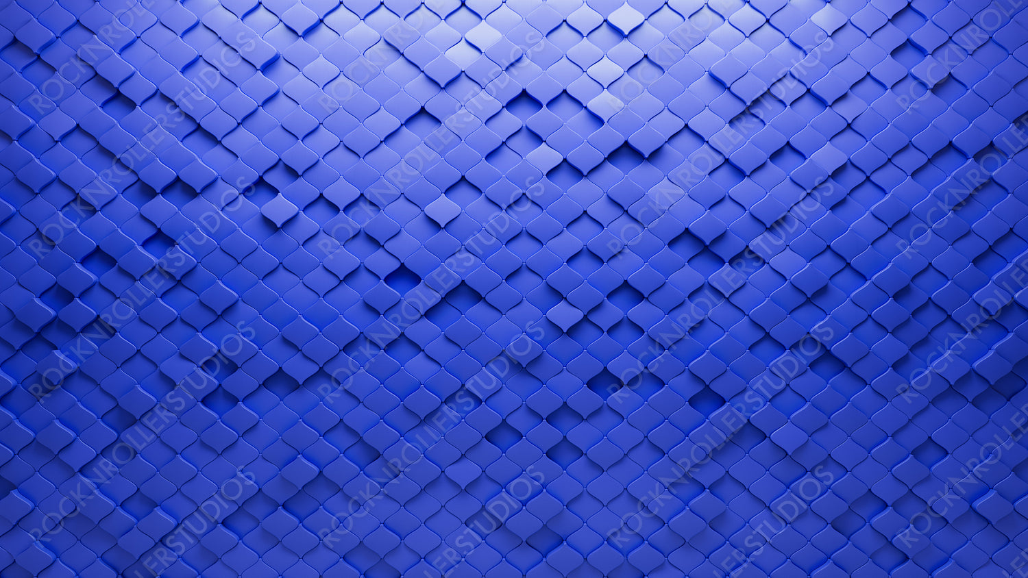 Futuristic, Arabesque Wall background with tiles. 3D, tile Wallpaper with Polished, Blue blocks. 3D Render