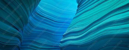 Blue and Turquoise Abstract 3D Background.