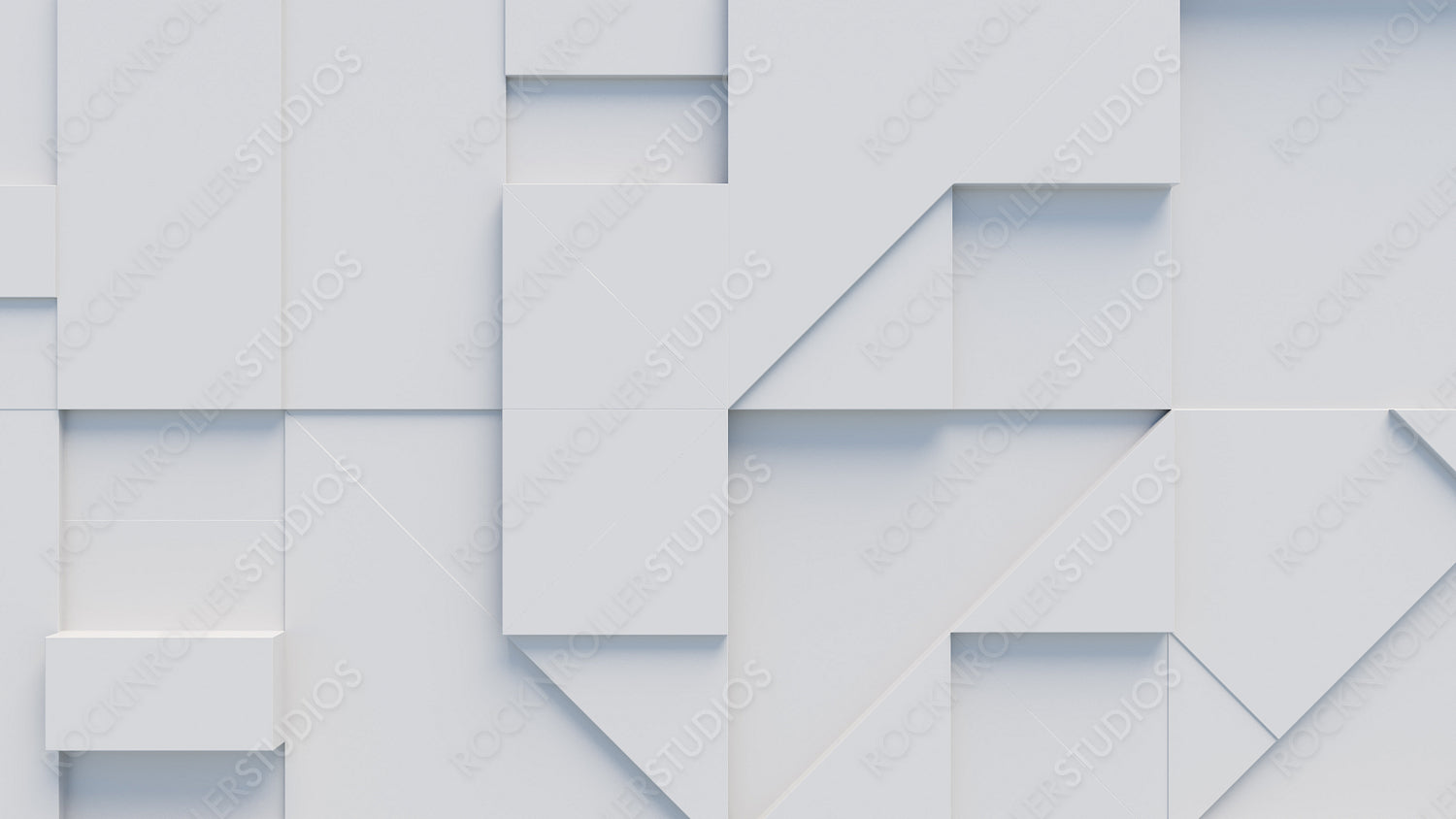 3D blocks of different shapes and sizes interlock to create a wall. White Business background .