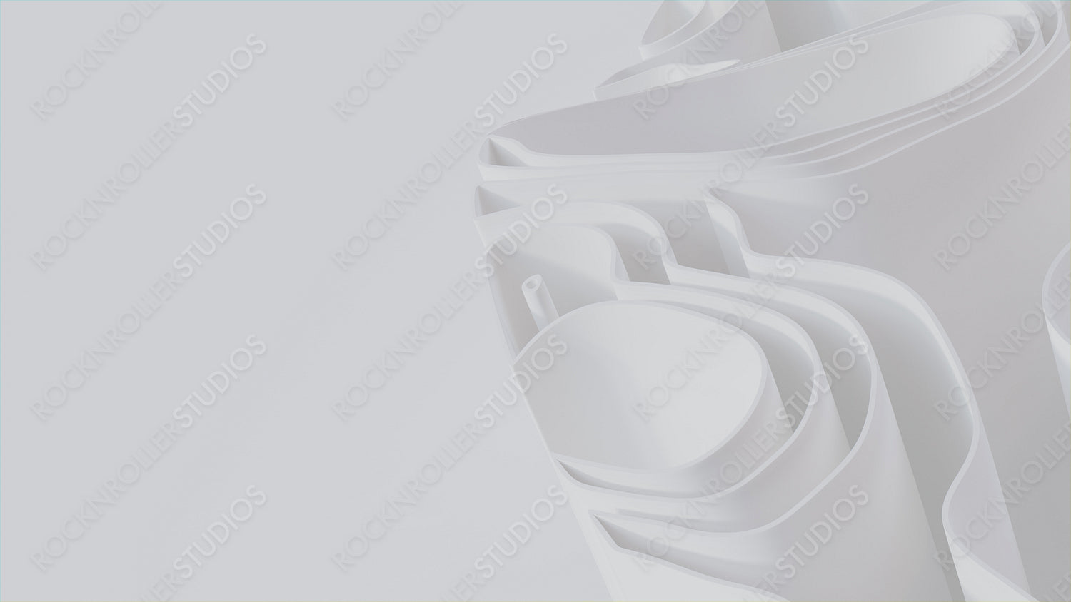 Abstract background formed from White 3D Waves. Light 3D Render with copy-space.