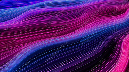 Abstract Neon Background with Purple, Blue and Pink Swirls. 3D Render.