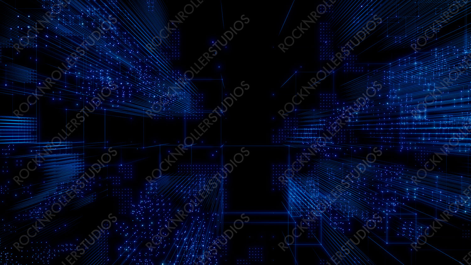 Global Communication Network. Futuristic Technology Concept. Blue Tech Background. 3D Render