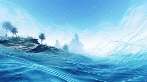 Blue Wave Background.