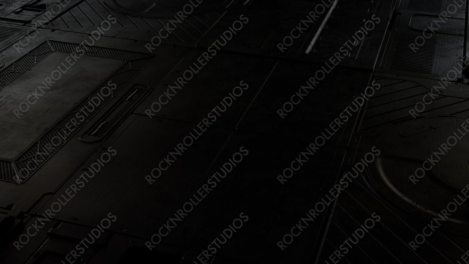 Black, Tech Wallpaper with Futuristic 3D Panels. Dark, Sci-Fi style. 3D Render.