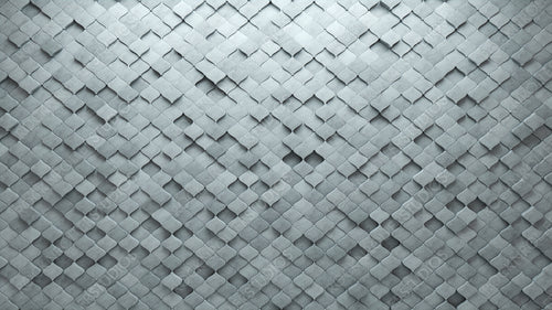 Futuristic, Concrete Wall background with tiles. Polished, tile Wallpaper with Arabesque, 3D blocks. 3D Render