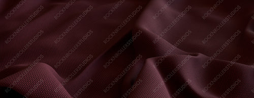 Burgundy Textile with Wrinkles and Folds. Luxury Surface Wallpaper.