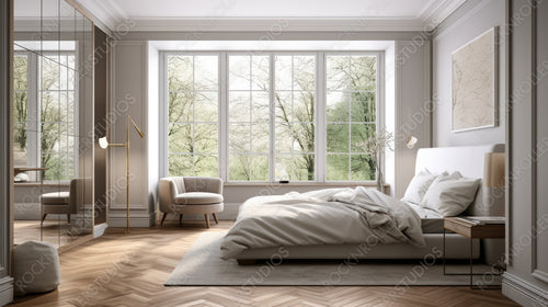 Classical Interior Design Background. Contemporary Living Room. Generative AI.