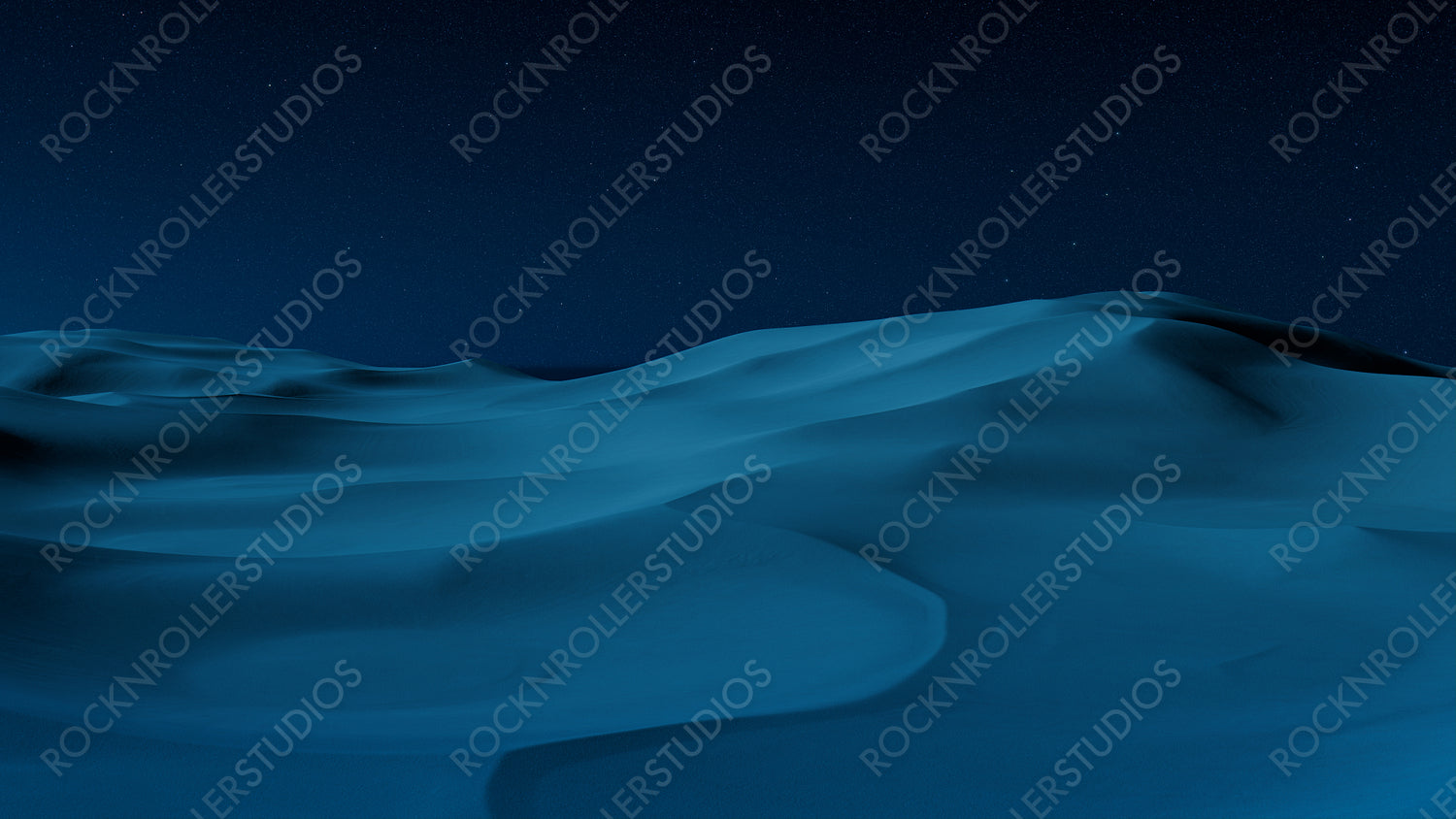 Night Landscape, with Desert Sand Dunes. Beautiful Contemporary Background with Blue Gradient Starry Sky