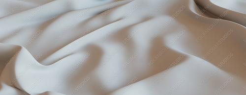 White Fabric with Wrinkles and Folds. Luxury Surface Background.