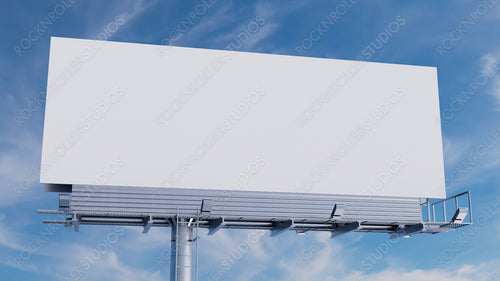 Commercial Billboard. Blank Outdoor Sign against a Hazy Morning Sky. Design Template.
