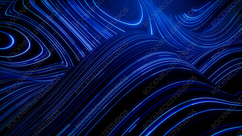 Big Data Vizualisation concept. Information represented as a High Tech Futuristic Flow Line waves. Abstract background. 3D render