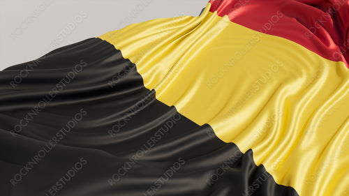 Flag of Belgium on a White surface. Euro 2020 Football Background.