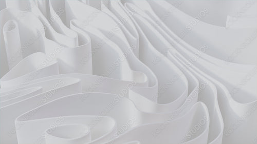 White 3D Waves arranged to create a Light abstract background. 3D Render.
