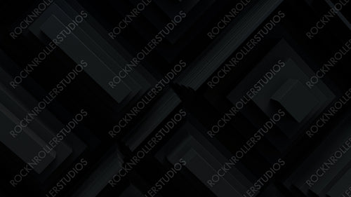 Black, Tech Background with a Geometric 3D Structure. Dark, Stepped design with Extruded Futuristic Forms. 3D Render.
