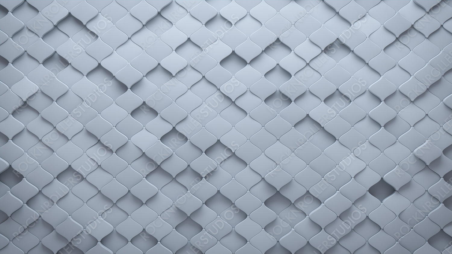 White, Semigloss Wall background with tiles. Arabesque, tile Wallpaper with Polished, 3D blocks. 3D Render