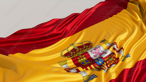 Flag of Spain on a White surface. Euro 2020 Football Background.