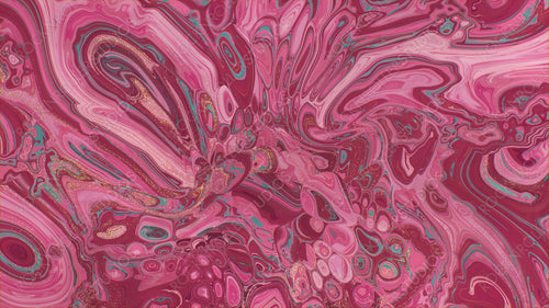 Liquid Swirls in Beautiful Pink and Magenta colors, with Gold Powder. Contemporary Marbling Background.
